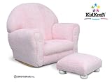 KidKraft Upholstered Rocker with Ottoman Pink Chenille - B00081FOOS
