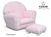 Upholstered Rocker w/Ottoman - Pink Chenille