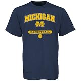 Russell Michigan Wolverines Navy Blue Basketball T-shirt