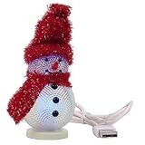 USB Powered Mini Glowing Snowman w/Color LEDs (Red)