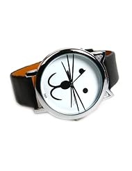 New Black Womens Girls Cat Face Dial Quartz Wrist Watch Wristwatch