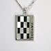 Small Interlock Mother of Pearl & Black Agate Rectangular Pendant
