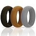 Set of 3 Men's Silicone Wedding Rings '' Bands '' Great for Outdoor Activities like Climbing, Crossfit and make for Unique Gifts