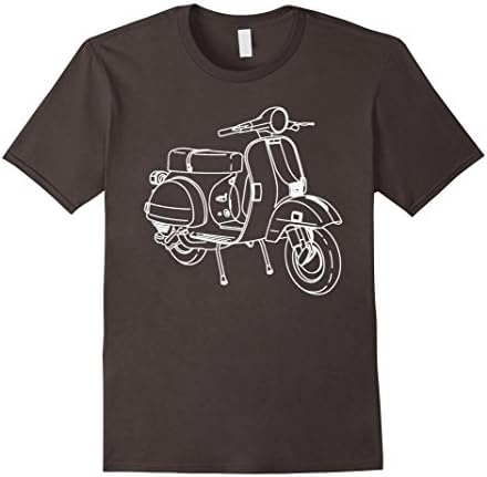 Men's Classic Vespa Scooter Outline Line Art Retro 60s T-Shirt Large Asphalt
