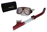 Burgundy Metallic Look Purge Mask and Snorkel with Wave Deflector