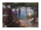 On the Terrace at Capri Art Poster Print by Karl Maria Schuster, 8x6