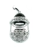  : 14k White Gold Baby Shoe Charm