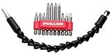 Fuller Tool 893-7001 Flextension 12-Inch 1/4-Hex Drive Flexible Bit Tip and Drill Extension Accessory with 10 Bit Tip Assortment