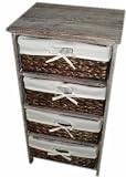 DRAWER SET WICKER FARMHOUSE SHABBY CHIC RATTAN STORAGE