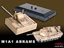 Radio Remote Controlled M1A1 Abrams Tank (Iraq 1991) (1:72 scale by Dragon) in Desert Brown