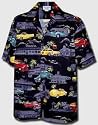 Classic Cars and Diners Hawaiian Shirt, Black