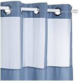 Hookless Mystery 71 by 74-Inch Shower Curtain, Blue