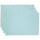 Now Designs Basic Placemats, Aqua, Set of 4