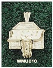 Western Michigan Broncos WMU Basketball Backboard Pendant - 14KT Gold Jewelry