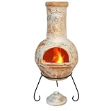 Large Mexican Yellow Clay Chimenea With Lid And Stand
