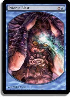 Cover image : MTG Magic the Gathering Textless Psionic Blast Collectible Trading Card