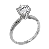 14k White Gold Moissanite Classic Tiffany Solitaire (.50 cttw equivalent)