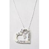 Sterling Silver Live Laugh Love Heart Affirmation Ring Necklace