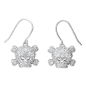 Skull Pave Crystal Fishhook Earrings