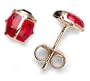 14k Yellow Gold Lady Bug Enamel Earrings