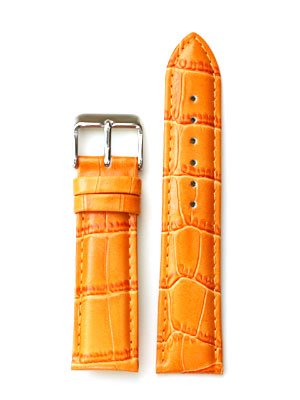 Leather Watch Band 18mm Orange