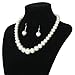 Bridal Wedding Party Faux Pearl Necklace + Earrings + 2-Row Bracelet Set