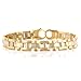 14K Yellow Gold 8mm 2 Tone Shiny Designer-Link Bracelet - 8''