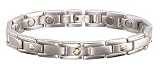Sabona Executive Nails Head Duet Magnetic Bracelet, Size L