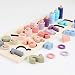 QZM Counting Shape Stacker Wooden Count Sort Stacking Tower with Wood Colorful Number Shape Math Blocks for Kids Preschool Educational Toddlers Toy