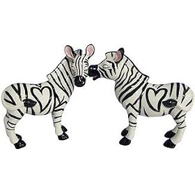Safari Zebra Couple Kissing Salt and Pepper Shakers Set by Westland Giftware