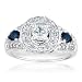Diamond and Sapphire Engagement Ring 1ctw
