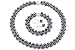 Weave Black 6-7mm A Freshwater Pearl Set