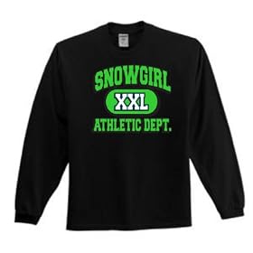 SnowGirl LS Tee - Green Athletic Logo (Arctic Cat snowboaridng snowmobiling) by SnowGirl Sportswear