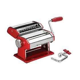 Red Pasta Maker Chrome Steel Pasta Machine Kitchen New