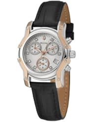 Bulova Womens 98P117 Diamond Leather Watch