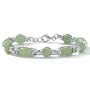 Green Jade Silver Bracelet 8"
