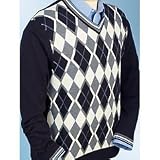 Argyle Merino Wool V-Neck