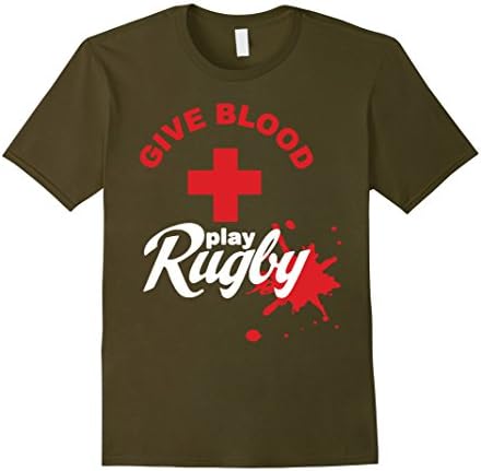 Men's Rugby Shirt - Give Blood Play Rugby Shirts Small Olive