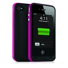 Mophie Juice Pack Plus Sch�tzende Hartschale mit integriertem Akku (2000 mAh) f�r Apple iPhone 4 / 4S magenta