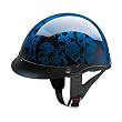 Half Helmets - Motorcycle Half Helmet DOT 100 Screaming Skulls Blue