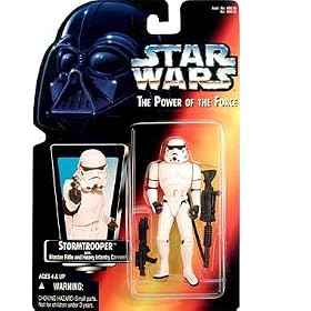 Star Wars Year 1995 The Power of the Force 4 Inch Tall Action Figure - STORMTROOPER with Blaster Rifle and Heavy Infantry Cannon .