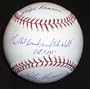 Bobby Thomson and Ralph Branca Autographed Baseball with Shot Heard Round the World Inscription