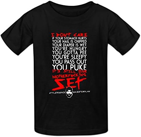 CT FLETCHER I Don't Care Short Sleeve Boys T Shirt by Dyzone M Black