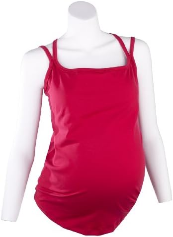 Mountain Mama Women's Marni Movement Maternity Tank Top, Red Bud, XX-Large
