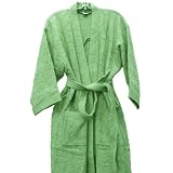 100% Turkish Cotton Terry Bath Robe Light Green by D&M