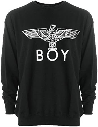 Women Eagle London BOY Loose Long Sleeve Hoodies Pullovers Sweatershirts Black