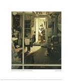 Shuffleton's Barbershop Art Giclee Poster Print by Norman Rockwell, 13x14
