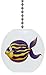 Purple Yellow Tropical Fish with Big Eyes Solid Ceramic Fan Pull