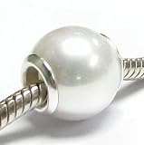 Sterling Silver White Pearl Seashell Bead Charm For Pandora Troll Chamilia Biagi Birthstone June