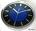 CHROME METAL RING BLUE BLACK WALL CLOCK 10" QUARTZ